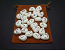 white resin rune set and pouch | Elder Futhark | divination tools | Altar tools | Gemstone | Pagan | Wicca | Occult | Norse Runes | witchy