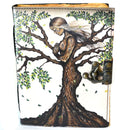 6" x 8" Woman Tree leather blank book w/latch aged looking paper