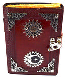Sun & Moon aged looking paper leather w/ latch 4 1/2" x 6 1/2" - Unlined