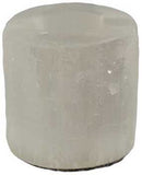 White Round Selenite tealight holder