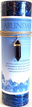 Abundance pillar candle with Crystal