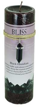 Bliss pillar candle with Crystal