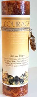 Courage pillar candle with Crystal