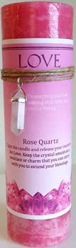 Love pillar candle with Crystal