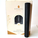 (set of 5) 8" Black beeswax candles