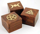 Brass Inlaid Box (various) 2 1/2" x 2"