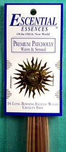16/pk Premium Patchouli escential essences incense sticks