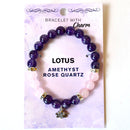 8mm Amethyst & Rose Qtz/ Lotus