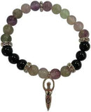 8mm Fluorite/ Amethyst Stone Goddess