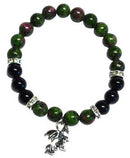 8mm Ruby Zoisite/ Black Onyx Dragon