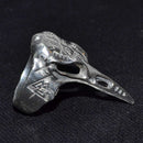 Raven Skull W Helm of Awe & Valknut ring size 12