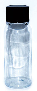 1oz Clear Plastic Bottle Ribbed Cap