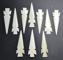 (set of 10) ~3" Arrowhead Bone