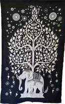 54" x 86" Elephant Tree (bk & wt)