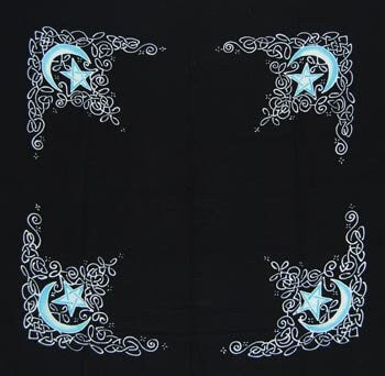 36" x 36" Altar cloth Celtic Moon | Metaphysical Tapestry | Ritual Cloth | Witchy shrine cloth | Occult | Pagan table cloth