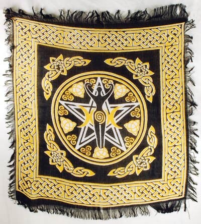 18" x 18" Pentagram Goddess Altar cloth | Metaphysical Tapestry | Ritual Cloth | Witchy shrine cloth | Occult | Pagan table cloth