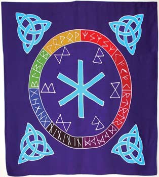 36" x 36" Rune Mother Altar cloth | Metaphysical Tapestry | Ritual Cloth | Witchy shrine cloth | Occult | Pagan table cloth