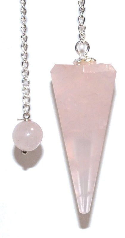 Rose Quartz 6 Sided Pendulum | Divination Tool | Dowsing | Natural Gemstone | Energy Healing | Scrying | Pagan | Wicca | Occult