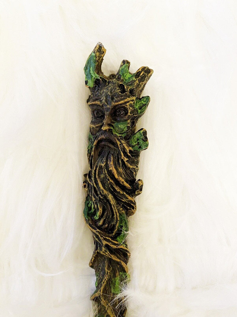 Greenman Wand | Royal | Scepter | Altar Tool | Staff | Blasting Rod | Caduceus | Divining | Magic | Pagan | Witch | Fairy | Druid
