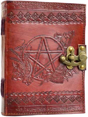 5" X 7" Pentagram Altar Journal w/ Latch | Sacred Writing Book | Occult | Drawing | Witchy Thing | Pagan | Ritual supplies | Blank | Leather