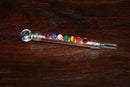 4 1/2in Copper 7 Chakra Healing Wand | Royal | Scepter | Altar Tool | Blasting Rod | Caduceus | Divining | Magic | Pagan | Witch | Fairy