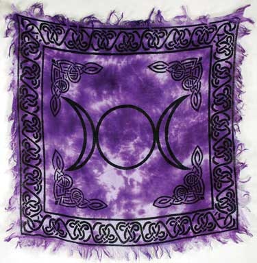 18" x 18" Triple Moon Altar cloth | Metaphysical Tapestry | Ritual Cloth | Witchy shrine cloth | Occult | Pagan table cloth