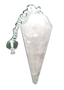 Rose Quartz 6 side Pendulum | Divination Tools | Dowsing | Natural Gemstone | Chain | Energy Healing | Scrying | Pagan | Wicca | Occult