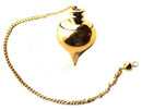 Gold Plated Pendulum | Divination Tools | Dowsing | Natural Gemstone | Chain | Energy Healing | Scrying | Pagan | Wicca | Occult