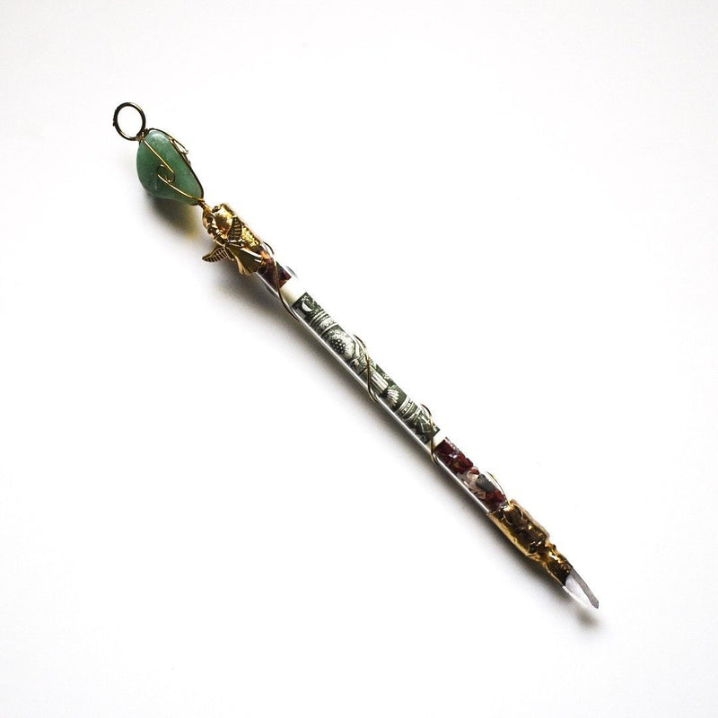 Money Wand | Altar Tool | Wiccan | Occult | Scepter | Staff | Blasting Rod | Caduceus | Divining | Magic | Pagan | Witch | Fairy | Druid