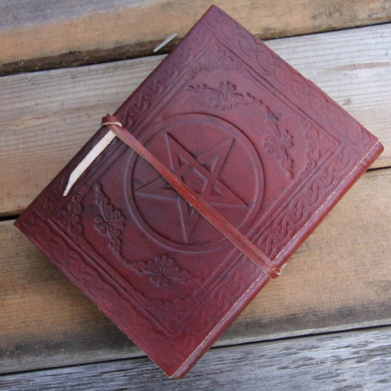 5" X 7" Pentagram Altar Journal w/ Cord | Sacred Writing Book | Occult | Drawing | Witchy Thing | Pagan | Ritual supplies | Blank | Leather