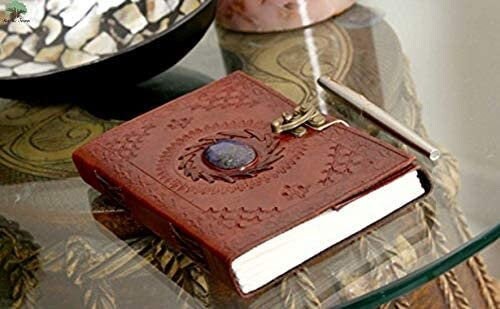 5" X 7" Lapis God Eye Altar Journal w/ latch | Sacred Writing | Occult | Drawing | Witchy Thing | Pagan | Ritual supplies | Blank | Leather