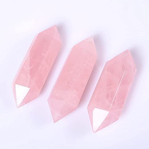 2"+ Double terminated Rose Quartz | Point | crystal | healing wand | reiki | meditation stone | energy generator | Altar Piece | Pagan