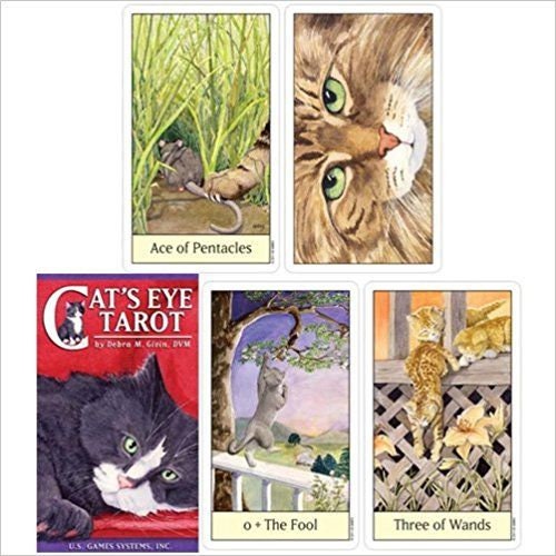 Cat's Eye Tarot Deck | Cartomancy | Divination Tool | Oracle Cards | Major Arcana | Guide book | Pagan | Witch Magic | Fortune Telling