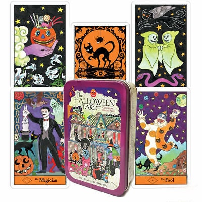 Halloween Tarot Deck | Cartomancy | Divination Tool | Oracle Cards | Major Arcana | Guide book | Pagan | Witch Magic | Fortune Telling Game