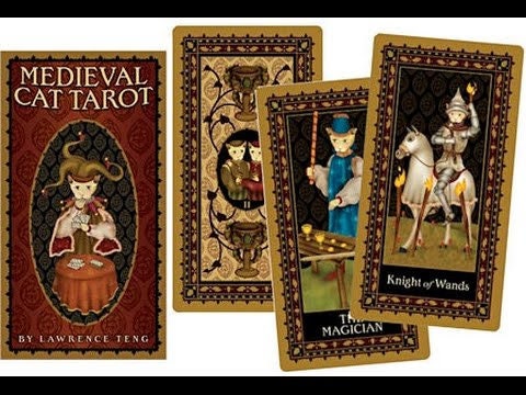 Medieval Cat tarot deck | Cartomancy | Divination Tool | Oracle Cards | Major Arcana | Guide book | Pagan | Witch Magic  Fortune Telling