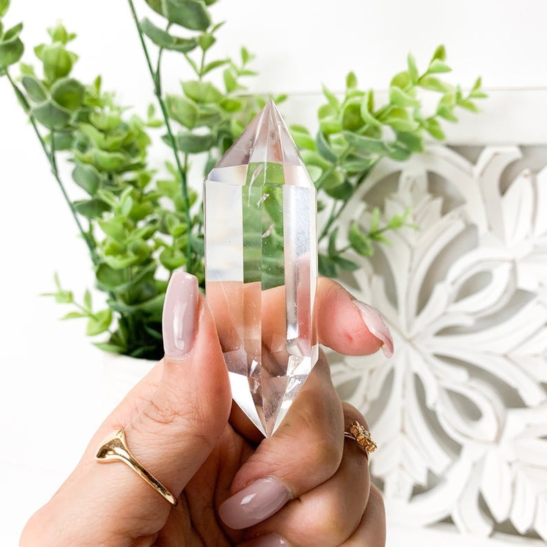 2"+ Double terminated Quartz Crystal | Point | faceted | healing wand | reiki | meditation stone | energy generator | Altar Piece | Pagan