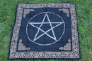 36" x 36" Gold Bordered Pentagram Altar cloth | Metaphysical Tapestry | Ritual Cloth | Witchy shrine cloth | Occult | Pagan table cloth