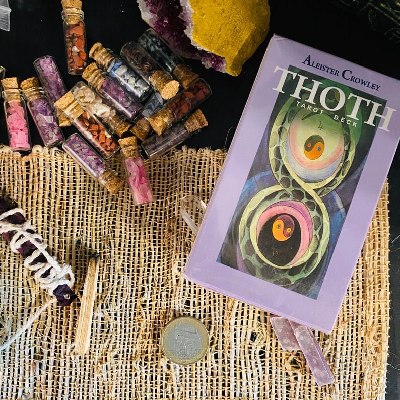 Thoth Premier Tarot Deck | Cartomancy | Divination Tool | Oracle Cards | Major Arcana | Guide book | Pagan | Witch Magic | artwork | Fortune