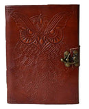 5" X 7" Owl leather Eye Altar Journal w/ latch | Sacred Writing | Occult | Drawing | Witchy | Pagan | Ritual supplies | Blank leather