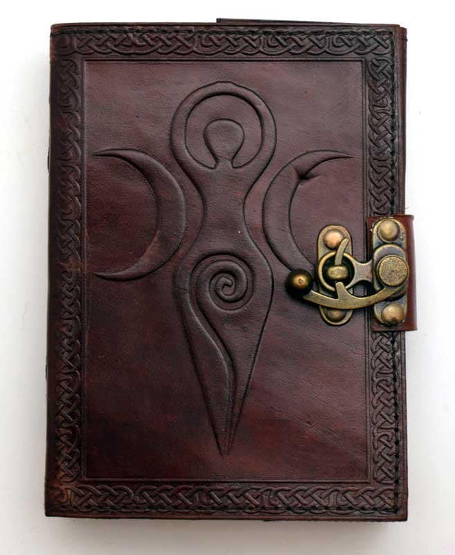5" X 7" Maiden Mother Moon Altar Journal w/ latch | Sacred Writing | Occult | Drawing | Witchy | Pagan | Ritual supplies | Blank leather