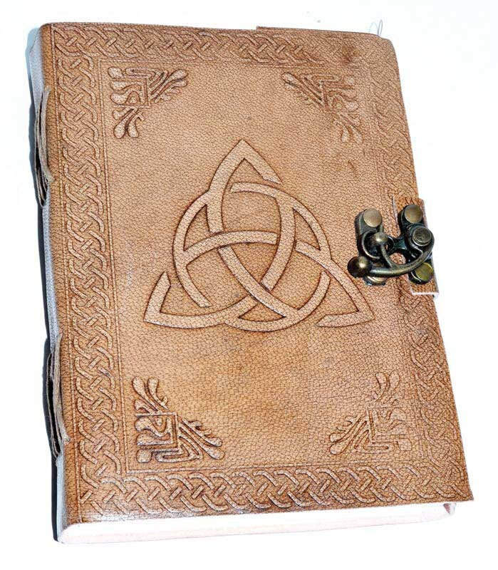5" X 7" Triquetra Altar Journal w/ latch | Sacred Writing | Occult | Drawing | Witchy | Pagan | Ritual supplies | Blank leather