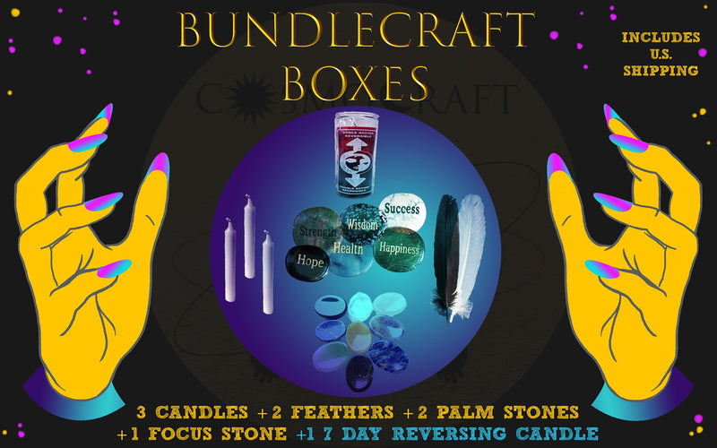 Reversing 7 Day Jar Candle BUNDLE CRAFT Box | Baby Witch Set | Spiritual Goodies | Starter Crystal Mystery | Random | Variety Pack | occult