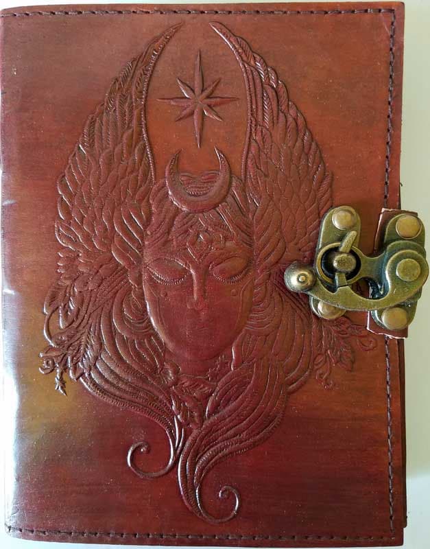 5" X 7" Moon Goddess Altar Journal w/ latch | Sacred Writing | Occult | Drawing | Witchy | Pagan | Ritual supplies | Blank leather
