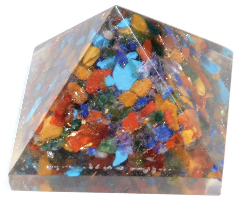 25-30mm Orgone Mixed Stone pyramid Crystal | ethically sourced | Generator | Altar Piece | Natural Gemstone | Energy | Pagan Occult Healing