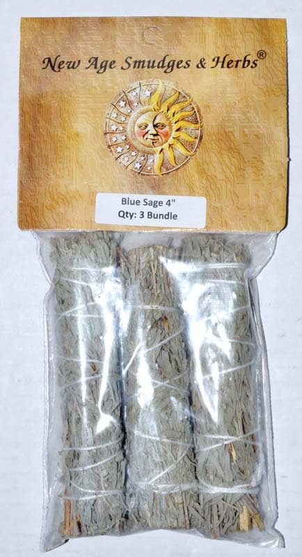 3pk Blue Sage smudge stick | ceremonial tools | offering | blessing | Made in the USA | purification set | natural | safe