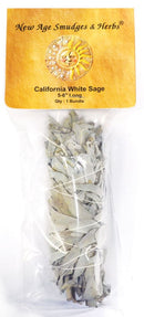 5-6" White Sage smudge stick | ceremonial tools | offering | blessing | Made in the USA | purification set natural